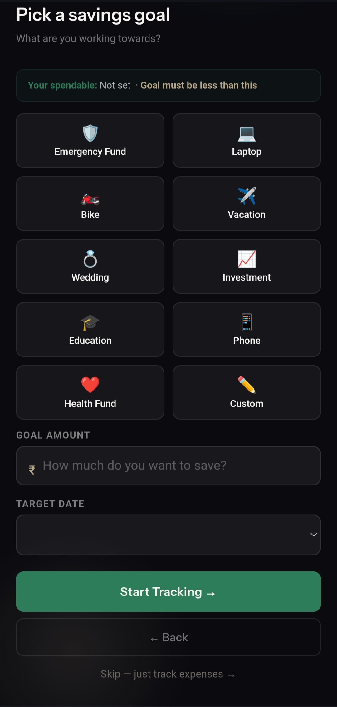 RupeeRank pick your goal